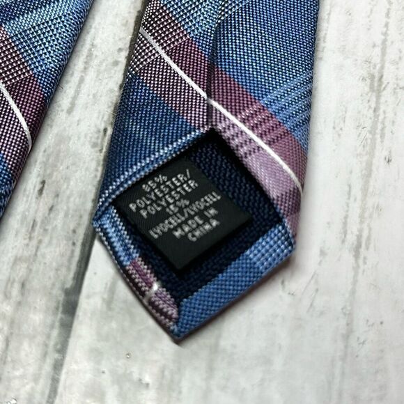 Michael Kors Blue and Pink Patterned Tie Polyester Lyocell - Picture 4 of 4